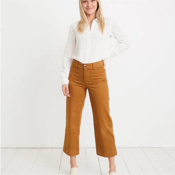 Marine Layer Pants - Marine Layer Bridget Wide Leg Pant in Mustard Yellow size 2